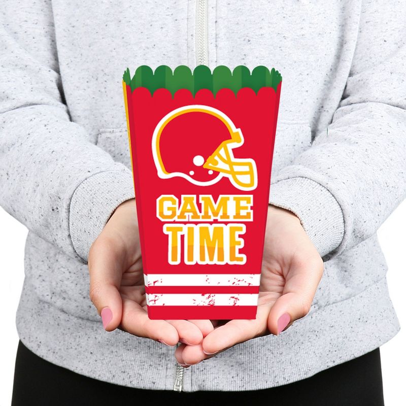 Big Dot of Happiness The Big Game - Red and Yellow - Football Party Favor Popcorn Treat Boxes - Set of 12, 5 of 6