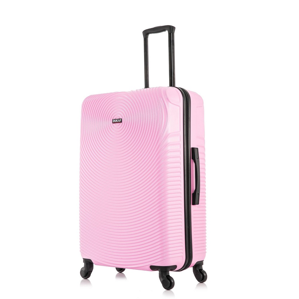 Photos - Luggage Dukap Inception Lightweight Hardside Large Checked Spinner Suitcase - Pink 