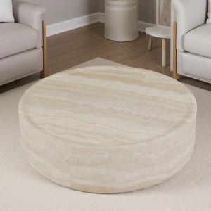 35.43" Fiberglass MARS Round Coffee Table - 1 of 4