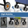 NAYSAYE Folding Shopping Cart Dolly High Capacity Utility Trolley for Grocery Laundry Travel with 66 lbs Load Capacity, Blue, 16.5"*19.5"*41" - 4 of 4