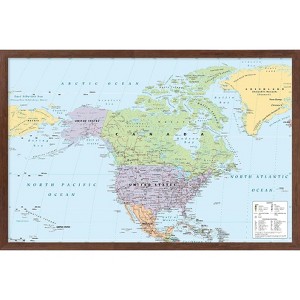 Trends International North America Map 2024 Framed Wall Poster Prints - 1 of 4