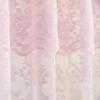 Vintage Floral Lace Shower Curtain with Attached Valance, Farmhouse Shabby Chic Bath Curtain, 72x72 Inch, Scalloped Edge - 3 of 4