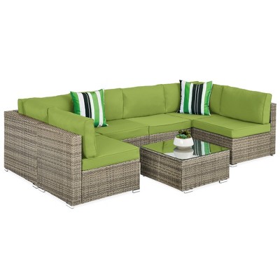 Best Choice Products 7-Piece Outdoor Modular Patio Conversation Furniture, Wicker Sectional Set