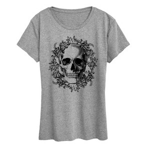 Women's - Instant Message - Skull Wreath Short Sleeve Graphic T-Shirt - 1 of 4