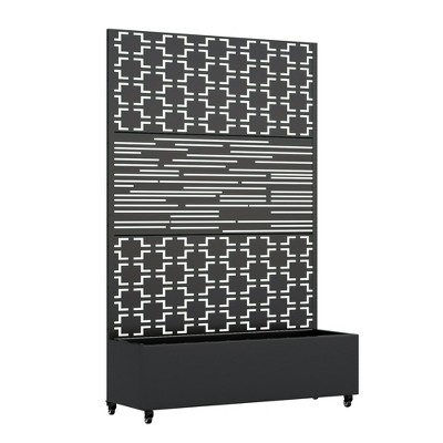 Lirago Iron Arch Mobile Planter Box (1-Piece)-Raised Garden Bed Elevated Planter with Trellis Privacy Screen 38 Gallon Capacity