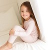 Kids Solid Ribbed - Sandy Blush Classic Pajama Set - Posh Peanut - 3 of 4
