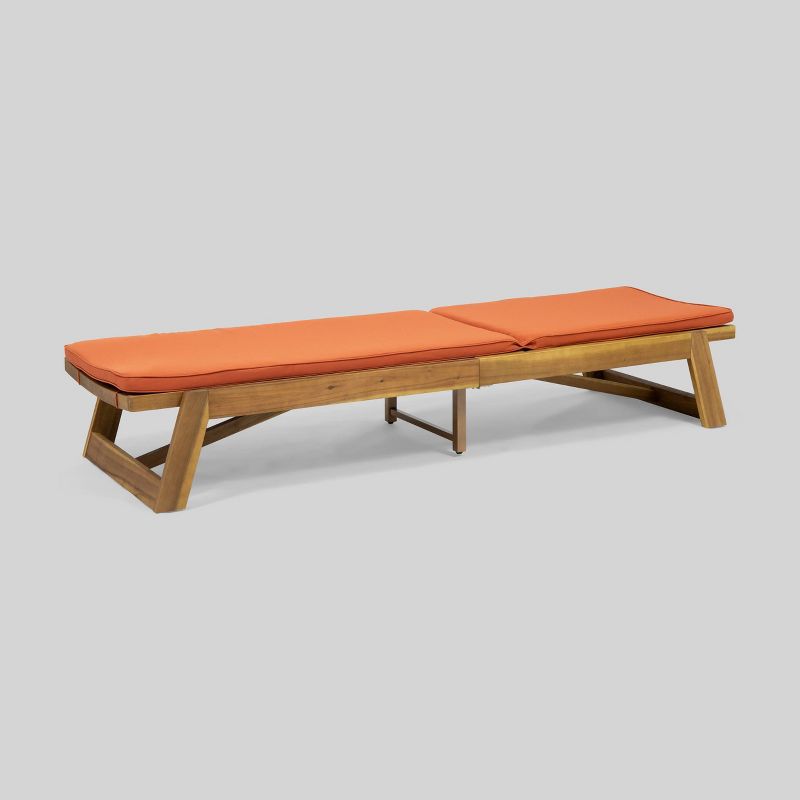 Maki Acacia Wood Chaise Lounge - Christopher Knight Home, 5 of 8