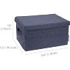 Bigso Soft Foldable Polyester Storage Box with Lid - Fabric Storage Bin with Lid for Closets - Collapsible Organizer for Clothes - Small - Blue - 3 of 4