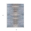 Sky Blue And Denim Blue Striped Washable Indoor Outdoor Area Rug - 3 of 4
