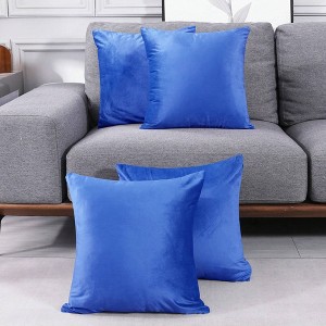 Deconovo Home Decorative Soft Velvet Pom-Pom Pillow Covers Set, Multi-Size, 4-Pack - 1 of 4