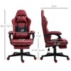 Racing Gaming Chair Diamond PU Leather Office Gamer Chair High Back Swivel Recliner with Footrest, Lumbar Support, Adjustable Height - 3 of 4