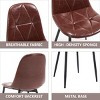 INFURNIC Dining Chairs Set of 2 Upholstered Faux Leather Dining Room Chairs Easy to Assemble and Clean, Black Brown, 17.51"*20.66"*32.67" - 3 of 4