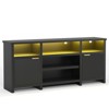 LED Farmhouse TV Stand for 75 Inch, Mid Century Modern Media TV Console - 4 of 4