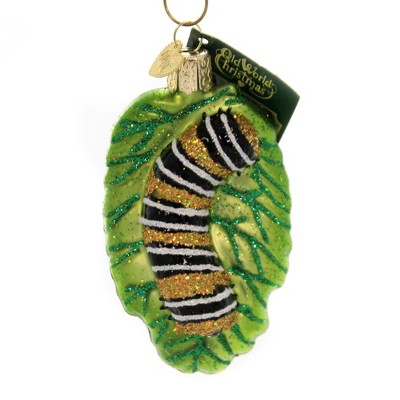 Old World Christmas 3.5" Fuzzy Caterpillar Chrysalis Butterfly  -  Tree Ornaments