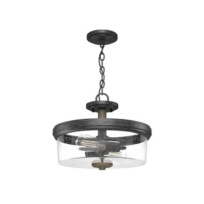 Hunter Fans 15" River Mill Ceiling Light Rustic Iron Finish - Stylish Semi-Flush Mount for Modern Rustic Elegance