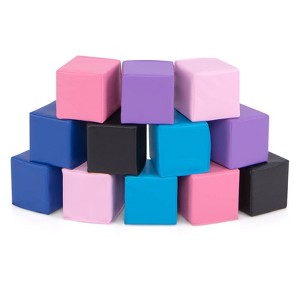Costway 12 PCS Foam Building Blocks 5.5'' x 5.5'' Colorful Climbing Foam Soft Cubes - 1 of 4