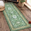 Washable Area Rug - Vintage Oriental Carpet, Soft Faux Wool, Non-Slip Stain Resistant for Kitchen, Living Room, Bedroom, Office - 3 of 4