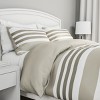 3-Piece Comforter and Sham Set "Seaside Lavender" Reversible, Hypoallergenic, Soft, Microfiber Striped Down Alternative Bedding by Lavish Home (King) - image 4 of 4