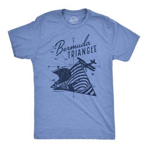Мужские футболки Crazy Dog T-Shirts, Inc. Mens Bermuda Triangle T Shirt Funny Vintage Retro Graphic Novelty Tee for Men - Crazy Dog Men's T Shirt For Summer Vacation Light Blue S