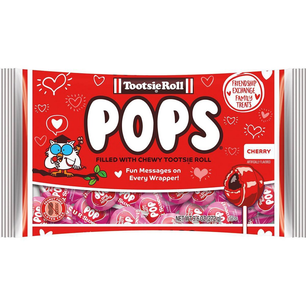 UPC 071720047729 product image for Tootsie Roll Valentine's Cherry Pops - 9.6oz | upcitemdb.com