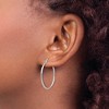 Black Bow Jewelry 1.25mm Polished Sterling Silver Round Hoop Earrings, 25mm (1 in) - 3 of 4
