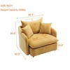 ModernLuxe Oversized Swivel Accent Chair with Ottoman, 360° Rotation Wide Seat Chenille Chair with 3 Pillows for Living Room - 3 of 4