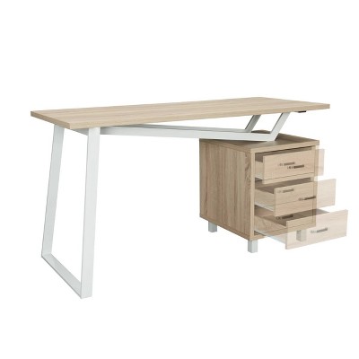 Modern Design Computer Desk With Storage Sand Stone - Techni Mobili : Target