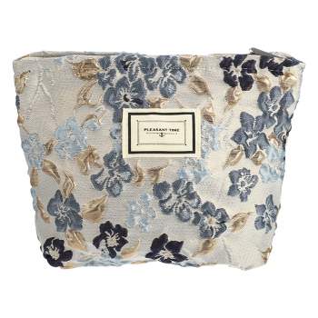 Unique Bargains Cotton Large Aesthetic Cute Floral Pattern Makeup Bag Beige  1 Pc : Target