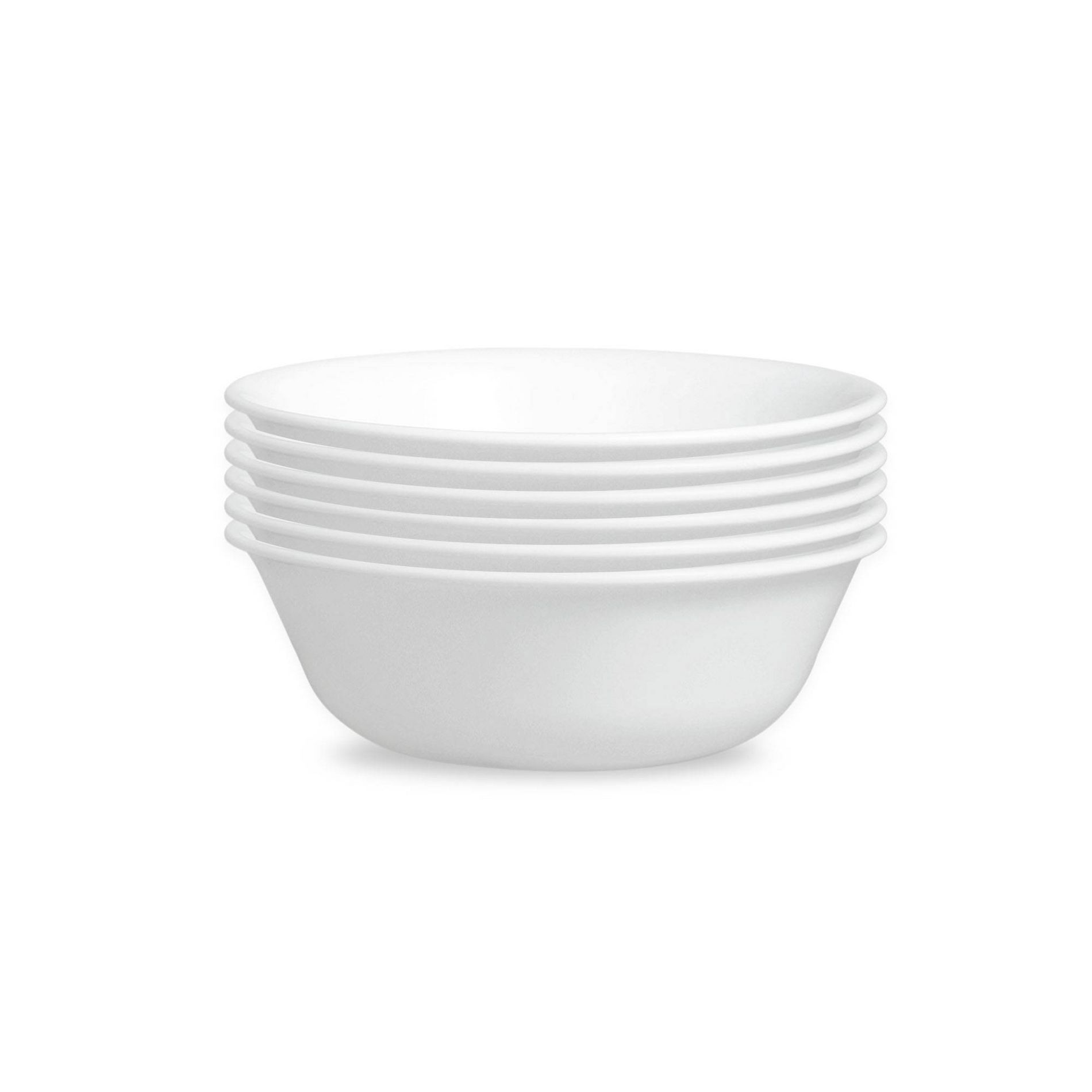 Corelle 6pk Livingware Super Soup & Cereal 18oz Bowl Winter Frost White: Vitrelle, Round, Dishwasher-Safe, 6.25" Diameter