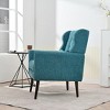 KWPZQEB Mid-Century Accent Chair, Modern Upholstered Armchair with Pillow & Wood Legs, Comfy Reading Chair for Living Room, Bedroom - 4 of 4