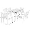 7-Piece Acacia Wood Outdoor Dining Set with Removable Cushions, Patio Furniture Set with Ergonomic 6 Chairs, Natural 4B - ModernLuxe - 3 of 4