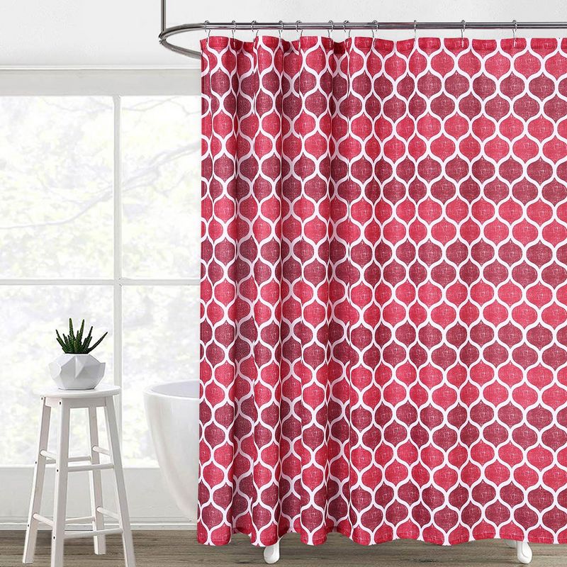Fabric Shower Curtain for Bahthroom with Geometric Pattern, 1 of 7