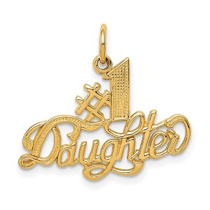 Black Bow Jewelry 14k Yellow Gold #1 Daughter Charm or Pendant, 23mm - 1 of 4