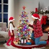 TackView Artificial Christmas Tree with 78 Warm White LED Lights, Pre-Lit Fiber Optic with Snowflakes and Red Berries - 2 of 4