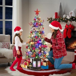 3ft Christmas Tree Artificial Christmas Tree with Vintage Potted Base, Xmas Holiday Decor for Home, Entrances - 1 of 4