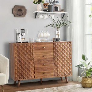 CuisinSmart 47.2 Inch Farmhouse Sideboard Buffet Cabinet with 4 Drawers & 2 Doors, Large Storage Cabinet for Kitchen - 1 of 4