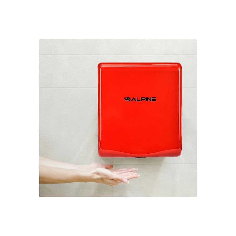 Alpine Industries Willow Commercial High Speed Automatic Electric Hand Dryer Red (405-10-RED) , 2 of 8