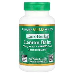 Lemon Balm Extract, EuroHerbs, Euromed Quality, 500 mg, 180 Veggie Capsules - 1 of 3