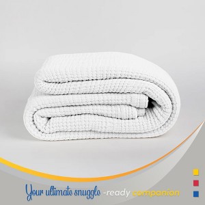 Color Sense 100% Cotton Warm & Cozy Super Soft Antimicrobial Matelasse Weave Blanket - 1 of 4