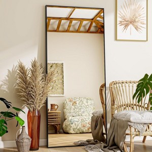 Mirror Full Length - 21" x 57" Floor Mirror with Stand, Aluminum Alloy Frame Full Body Mirror - 1 of 4