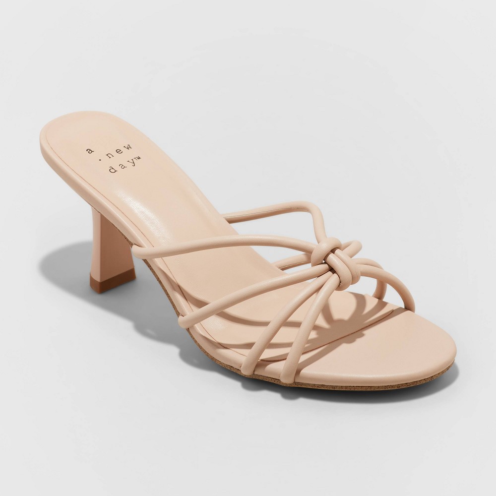 Women's Lady Mule Heels - A New Day Beige 9.5