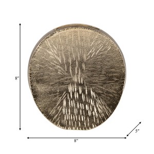 Glam Metal Vase - Decorative Aluminum Round Vase for Home & Office - Modern Accent for Living Room, Bedroom & Table Decor - 1 of 4