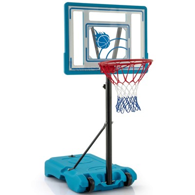 Safstar Pool Basketball Hoop 3.8-4.4 FT Adjustable Poolside Basketball Goal System