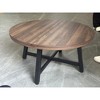 coucheta Round Coffee Table Industrial Center Table - 2 of 2