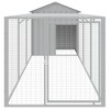 vidaXL Galvanized Steel Chicken Cage with Run - Versatile Exercise Space for Poultry - Large Light Gray Chicken Coop with Protective Roof - 3 of 4