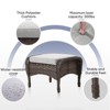 POCASSY Outdoor Ottomans Set of 2 with Cushion, Brown Wicker Patio Footrest with All Weather Wicker Rattan - 4 of 4