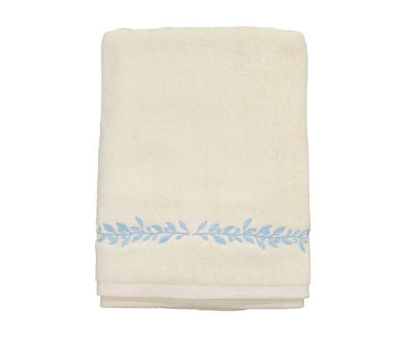 3pc Avignon Bath Towel Sets Blue/Cream - Allure Home Creation