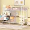 NicBex Full Size Bunk Bed with Desk Loft Bed Metal Bed Frame with Grid, Ladder and Full Length Guardrails, No Box Spring Required - 2 of 4