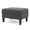 Lyngins Tufted Storage Ottoman, Waffle Stitch Upholstered Ottoman with Storage, 28.75"W Foot Stool with Birch Wood Legs, Storage Bench for Living Room - 3 of 4