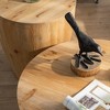 31.50"/ 35.43" Bucket Shaped Coffee Table Solid Wood+MDF Vintage Round Coffee Wood Table With Storage Space - 4 of 4